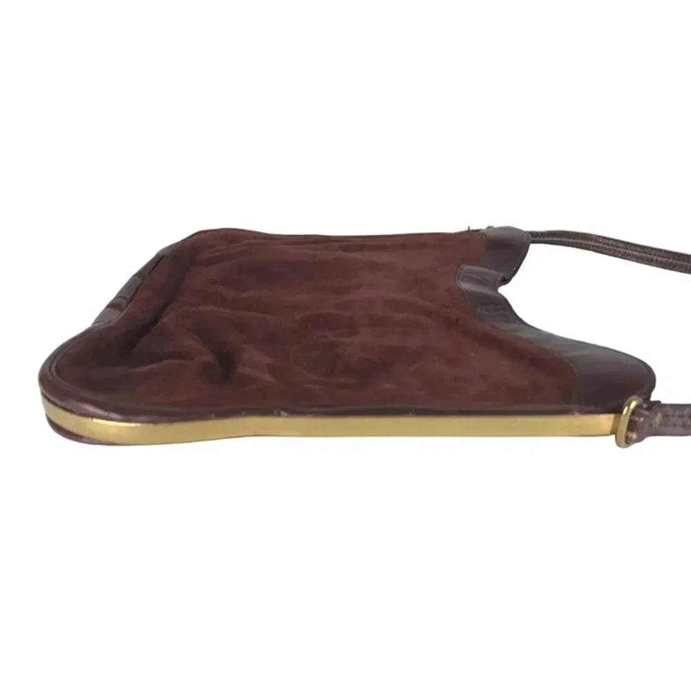 Letisse Womens Burgandy Leather Inner‎ Zip Pockets Snap Shoulder Strap Bag